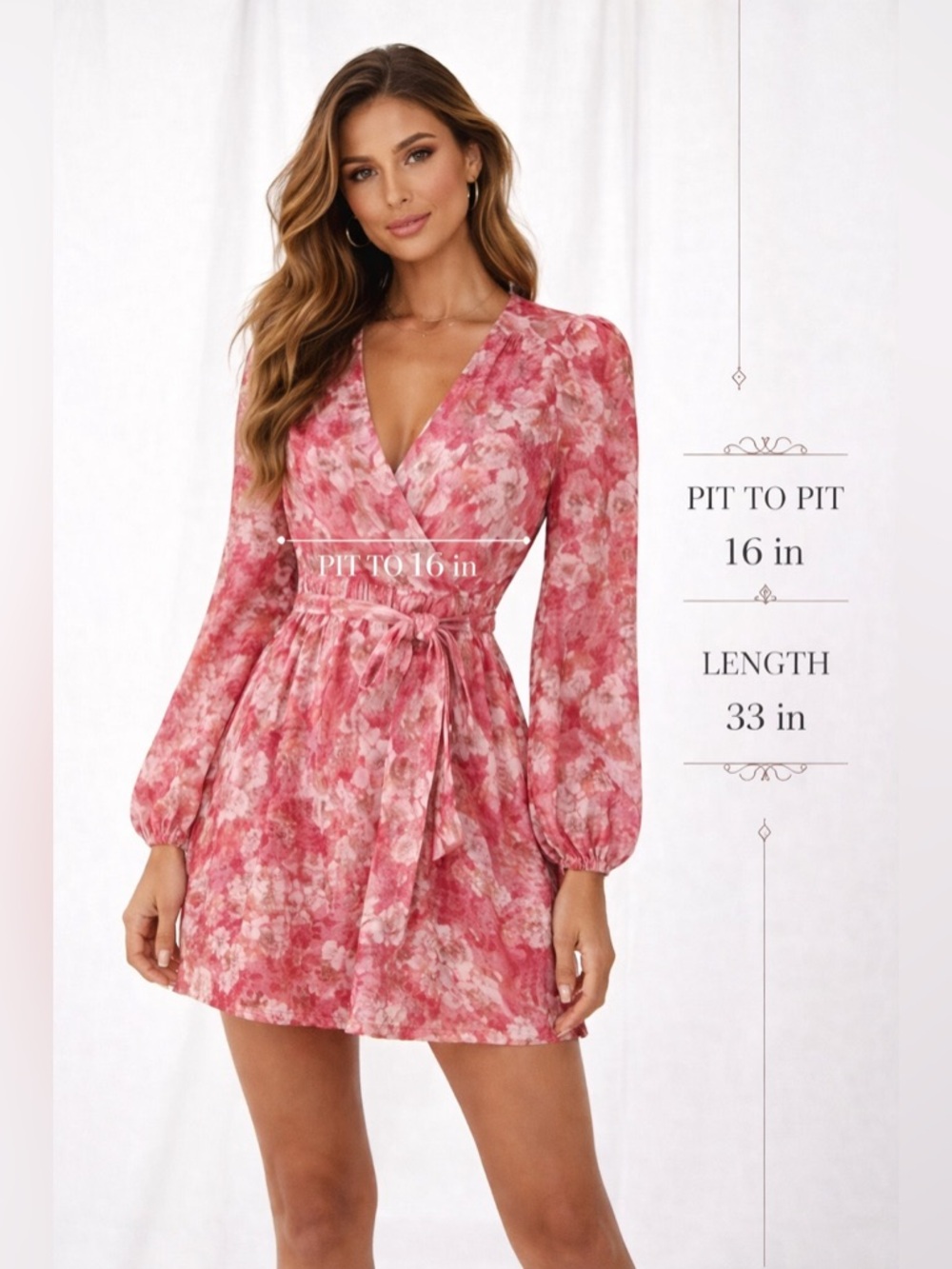 💚Vibrant Pink Floral Dress